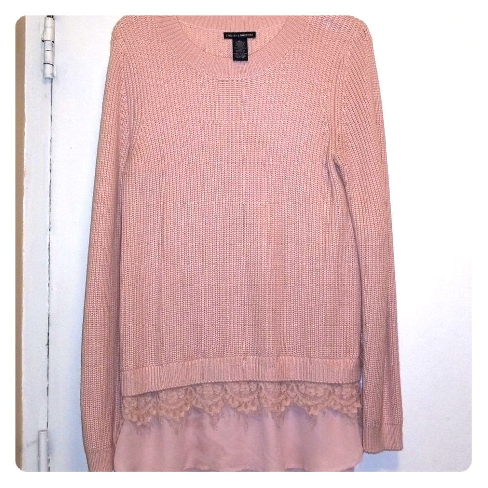 Beautiful sweater with chiffon/lace bottom